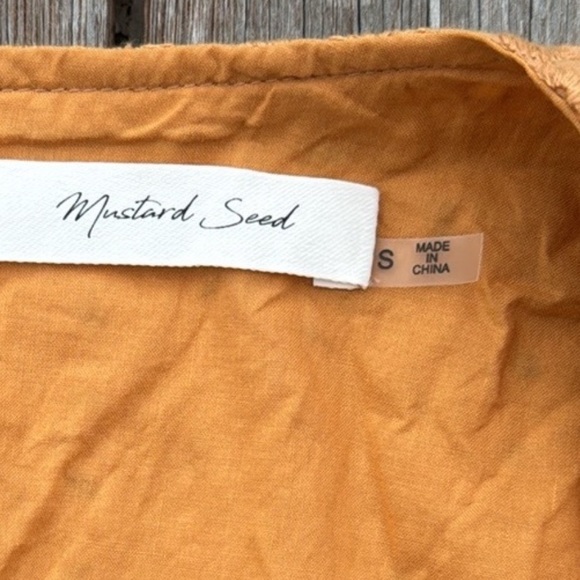 Mustard Seed Sweet Caroline Mustard Eyelet Romper - Picture 5 of 5